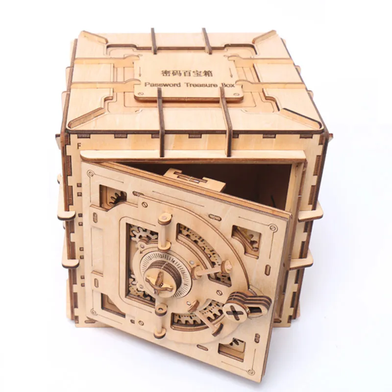 Password box 3D Пазлы деревянный пароль Коробка С Сокровищами Механическая Трансмиссия головоломка Украина UGEARS Модель День Святого Валентина творческие подарки растут - Цвет: Password box