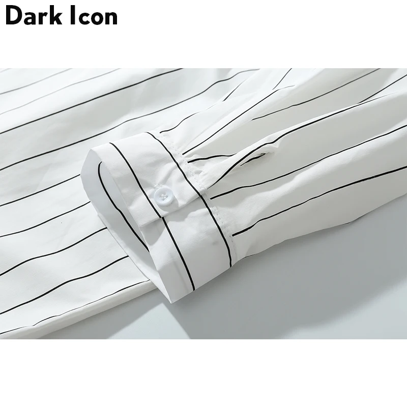 Темная икона полосатая рубашка с галстуком 2019 летняя новая мода большие мужские