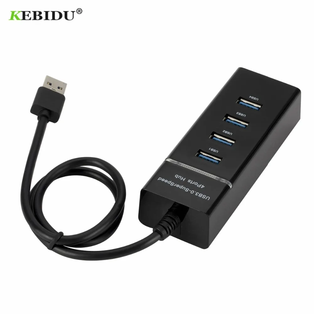 Высокоскоростной концентратор KEBIDU 4 порта USB 3 0 разветвитель для настольных ПК