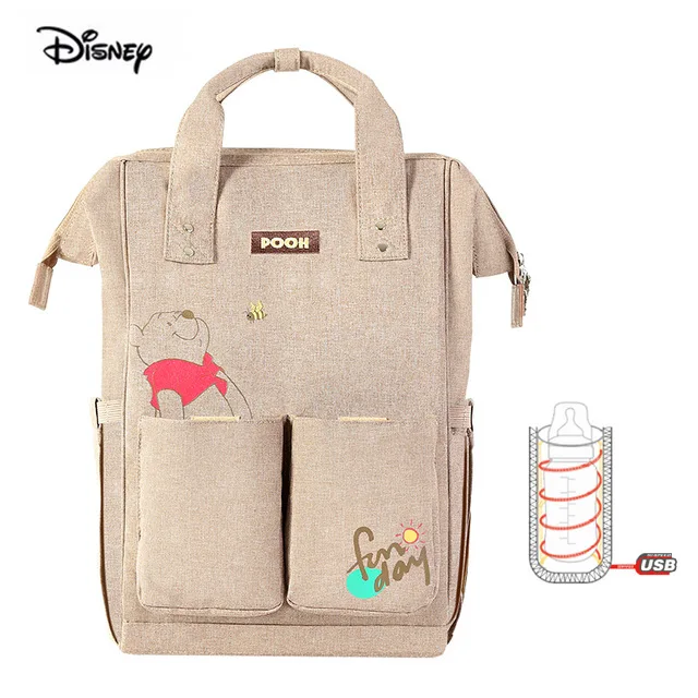 Disney Mommy сумка USB бутылка Оксфорд сумка для коляски Многофункциональный рюкзак Водонепроницаемый для беременных сумка для подгузников Микки Маус