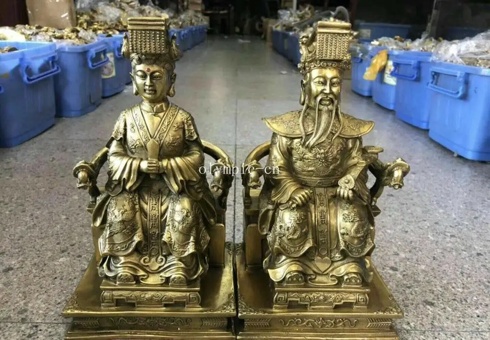 

16 ''Классический Латунный медный дом fengshui dragon emperor и empress queen