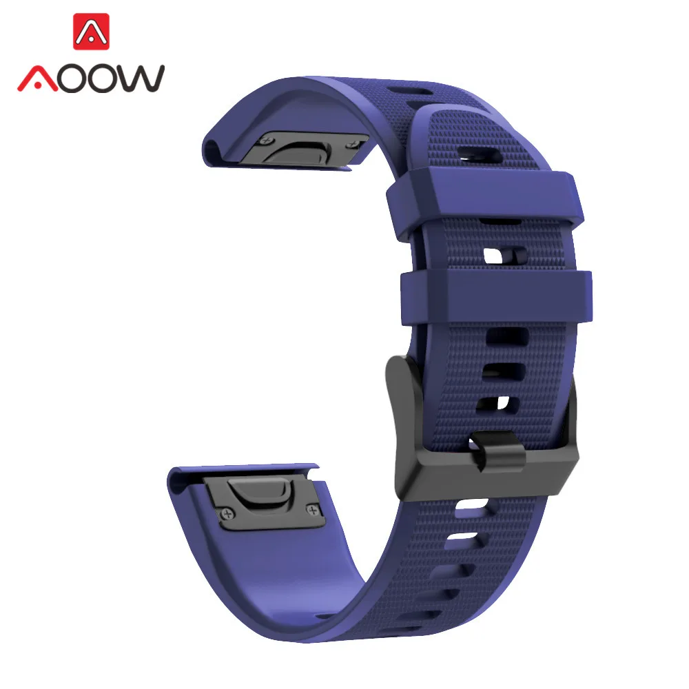 Dark blue 22 мм 26 мм силиконовый ремешок для часов Garmin fenix 3 HR fenix 5X fenix 3HR fenix 5 Plus быстросъемный сменный ремешок для браслета - Цвет ремешка: Dark blue