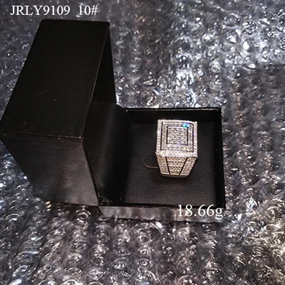 Size 10 VANAXIN 925 пробы серебряные кольца для мужчин большие кольца в стиле панк ювелирные изделия распродажа высокое качество AAA Iced Out CZ шкатулка - Цвет основного камня: Size 10
