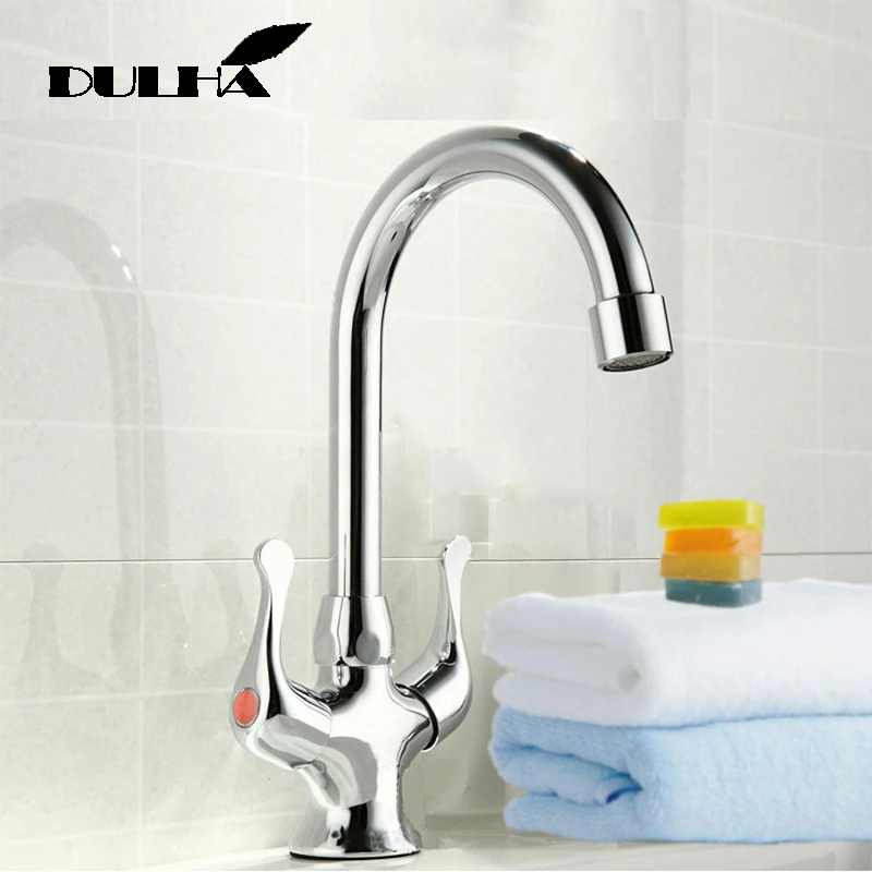 Смеситель для кухни кран раковины горячей и холодной воды хромированные