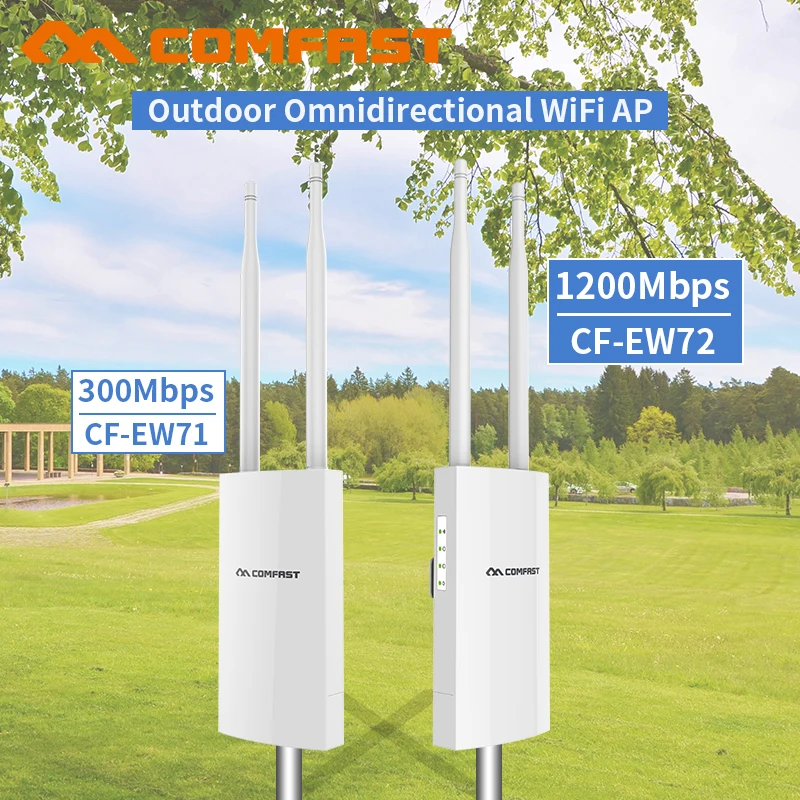 For Garden 300Mpbs &amp 1200Mbps Outdoor Wireless AP Omnidirectional Long Range Wifi Coverage 2.4G&amp5.8G WIFI Signal Booster Antenna |