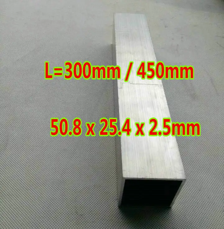 Алюминиевый квадратный трубный кронштейн для аксессуаров L = 300/450 мм 50 8x25 4x2 5