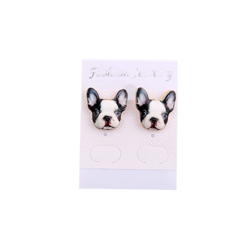 

Shuangshuo Fashion Vintage Oil Animal French Bulldog Earrings for Women Cute Puppy Dog Stud Earrings boucle d'oreille femme 2017