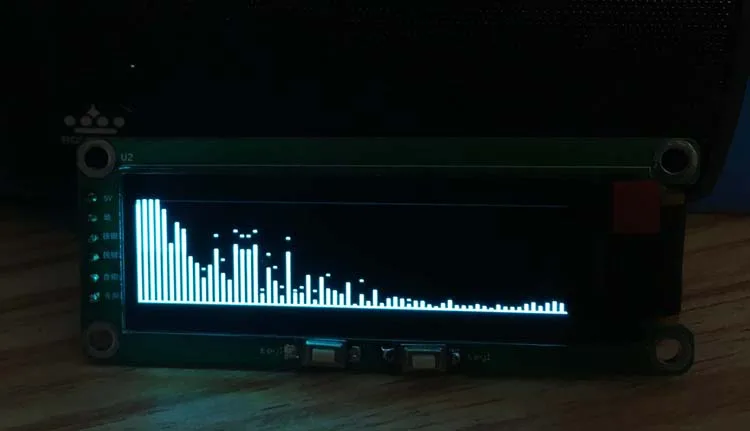 2 дюйма OLED музыкальный спектра Дисплей анализатор MP3 автомобильным бортовым компьютером усилитель звуковой индикатор уровня музыкальным ритмом анализатор Измеритель VU большой Экран