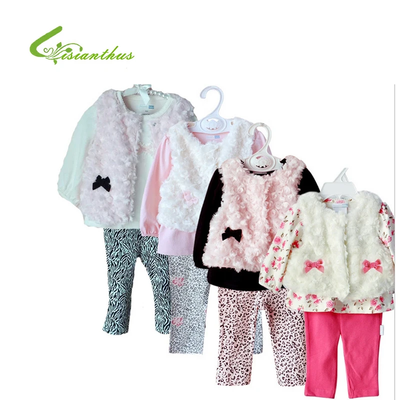 Комплект одежды для маленьких девочек из 3 предметов футболка принцессы флисовый