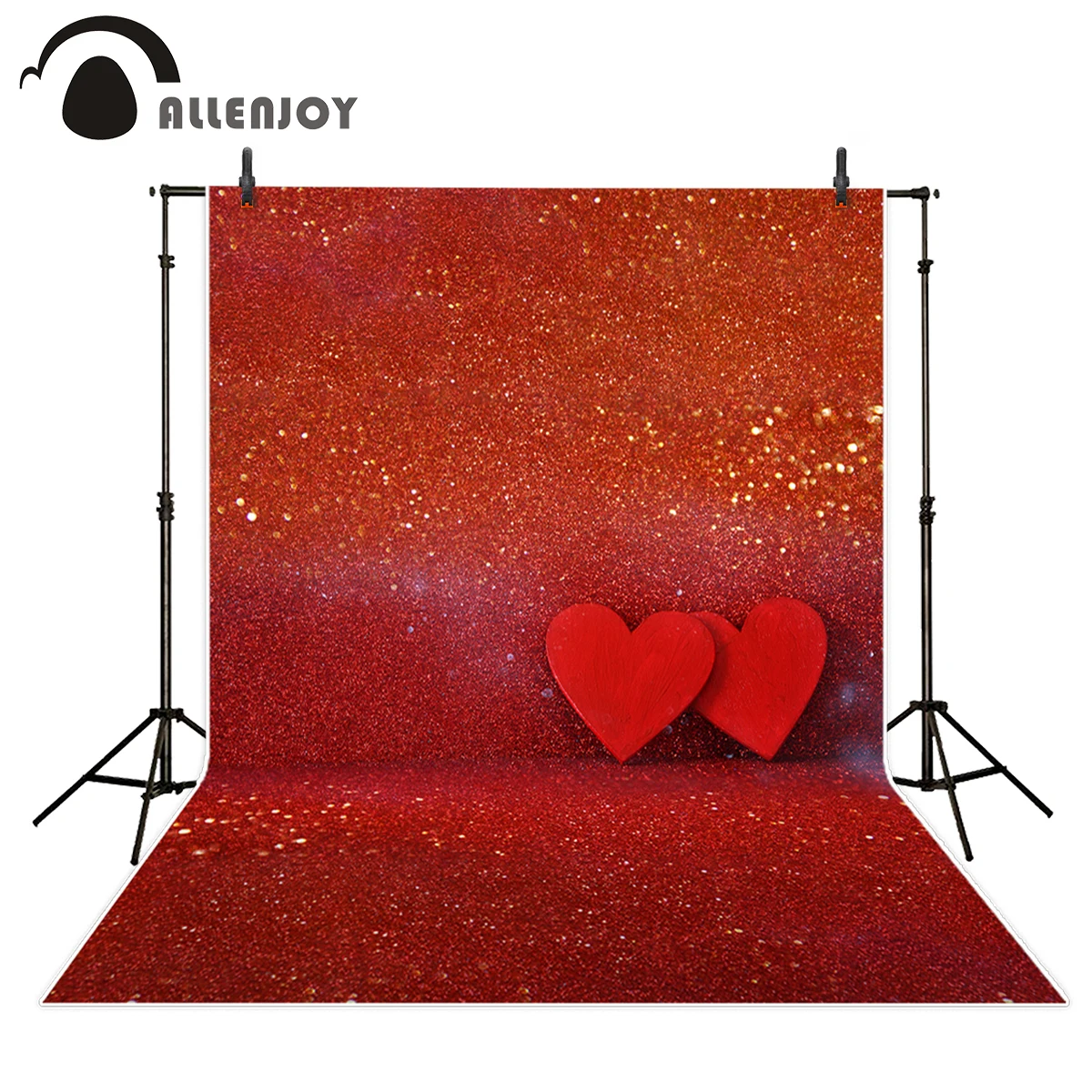 Allenjoy фоны для фотостудии Профессиональный красный блестящие сердца 14 ко Дню