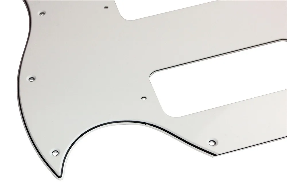 Pleroo Custom Guitar pickgaurd - For Standard SG Style With P90 Pickups pickguard Scratch Plate 3 Ply White | Спорт и развлечения