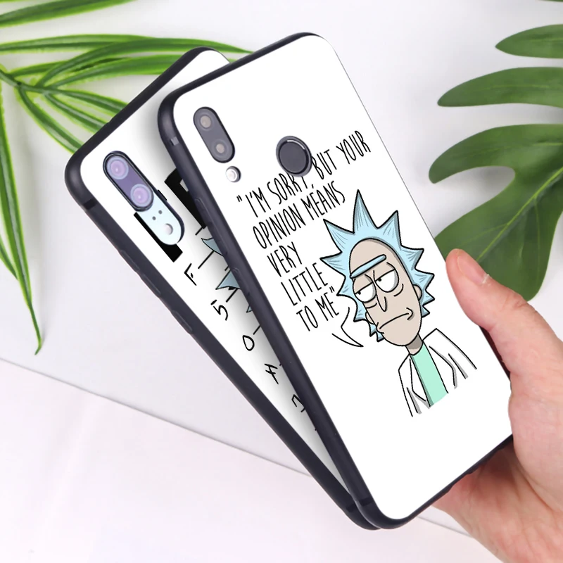 Забавный Мягкий силиконовый чехол для телефона с рисунком Рик и Морти huawei honor 20 lite