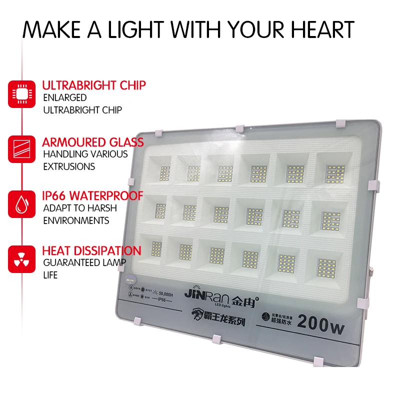 Светодиодный прожектор 30W50W100W150W200W водонепроницаемый ip65 наружный садовый
