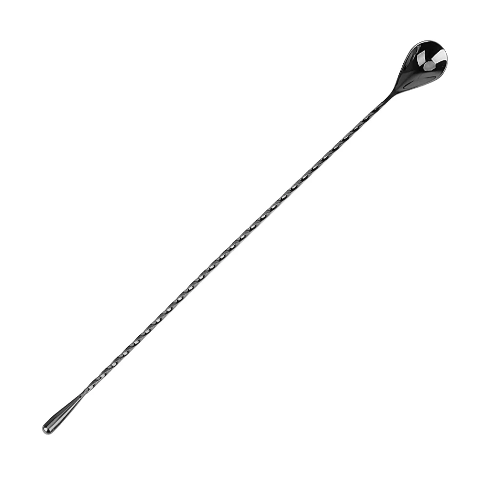 40cm Black Спиральная ложка из нержавеющей стали для смешивания Коктейльная ложка 30/40 см барная чайная ложка - Цвет: 40cm Black