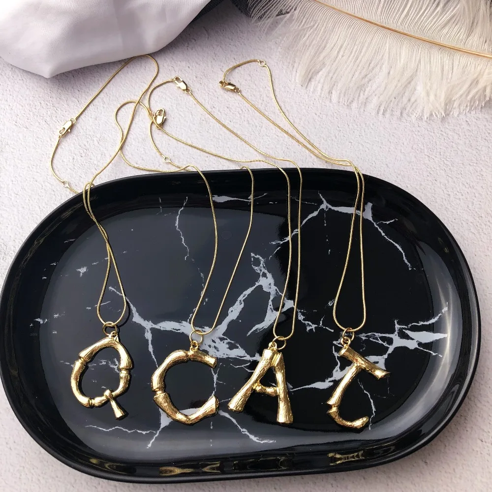 2018 new hot sale fashion Women's Metal Alloy DIY Letter Name Initial Link Chain Girls Charm Pendant Hip_Hop Necklace For Women |