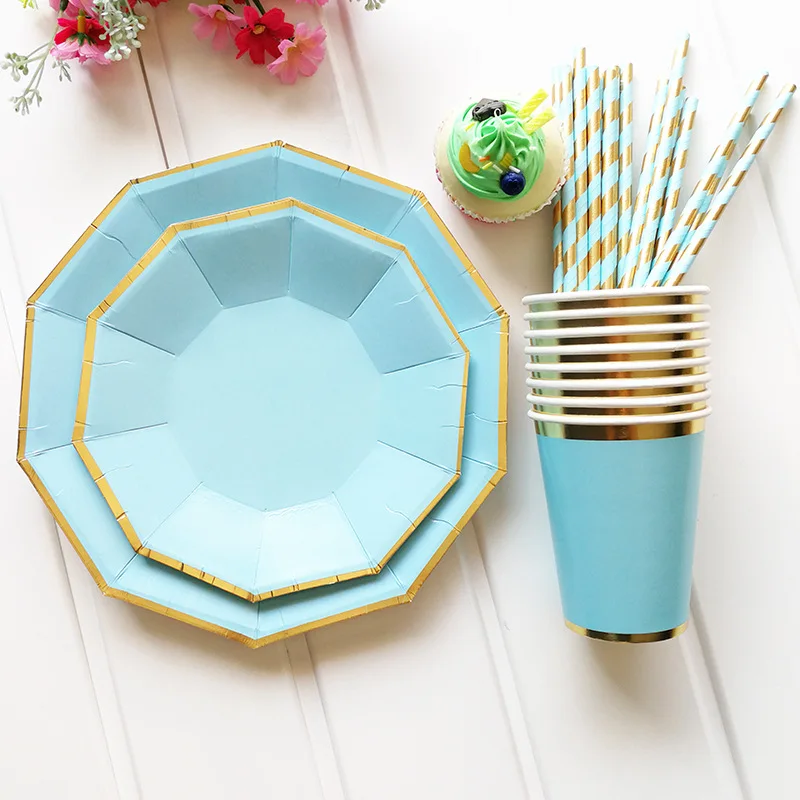 8 шт. Одноразовые Бумажные Тарелки макарон для девочек|Одноразовая посуда