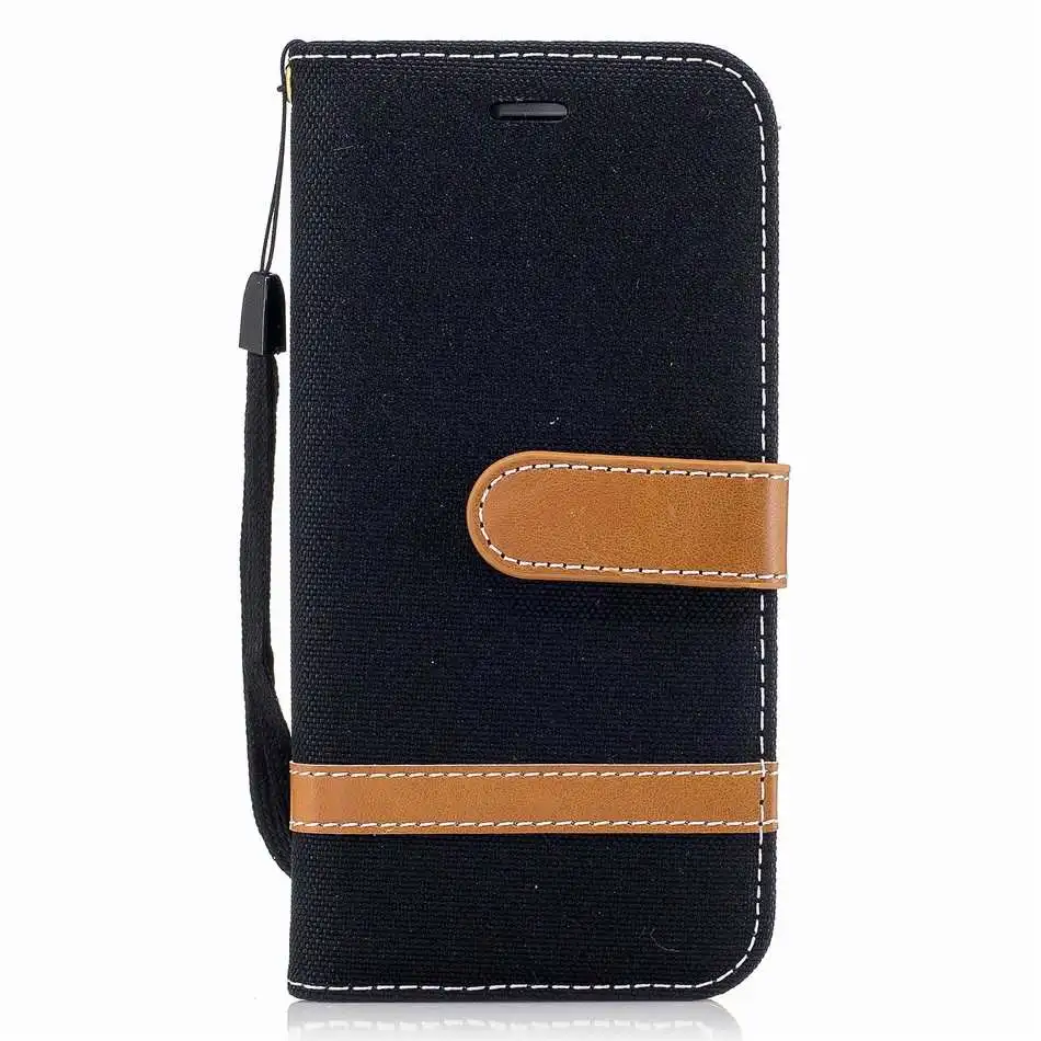 Black DEEVOLPO ковбой Чехлы для Apple IPhone X 8 7 Plus джинсовая ткань Fundas для iPhone 5S, SE 6 S контраст Цвет Жан Холст D07Z - Цвет: Black