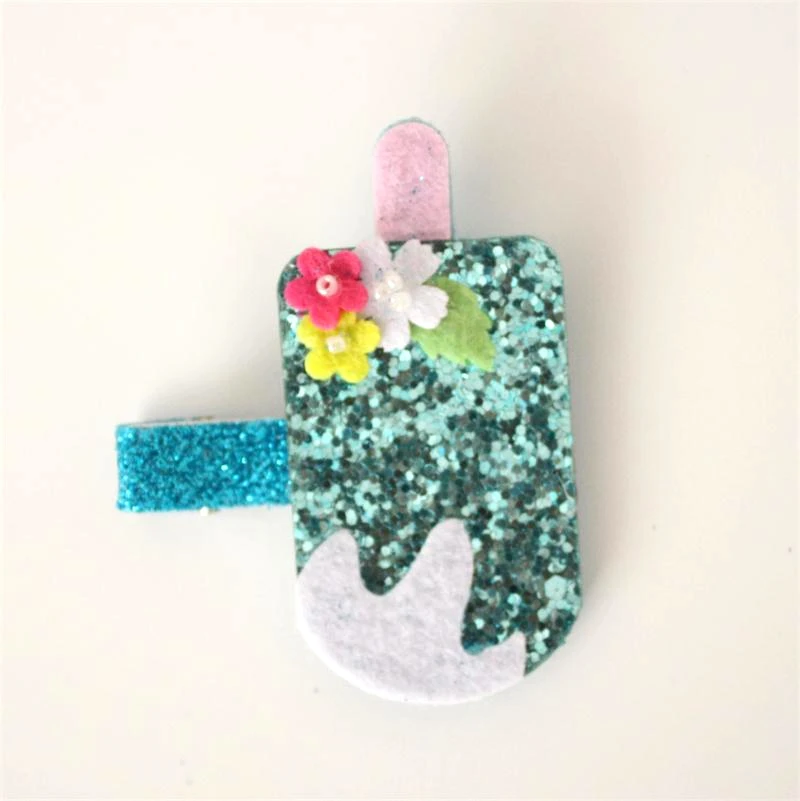 Горячая Распродажа заколки для волос 10 шт./лот блестящие фетровые в форме фруктов