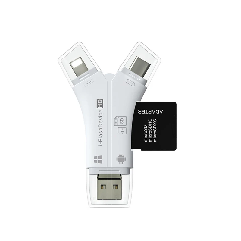 Y образный 4 в 1 Type c/Lightning/Micro USB/USB 2 0 кардридер SD TF для Android iPad/iPhone 7 plus OTG ридер|reader sd|card