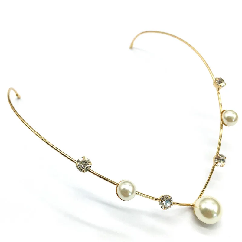 Свадебные Postpositive повязки для волос женщин Стразы жемчуг Сплав с головными