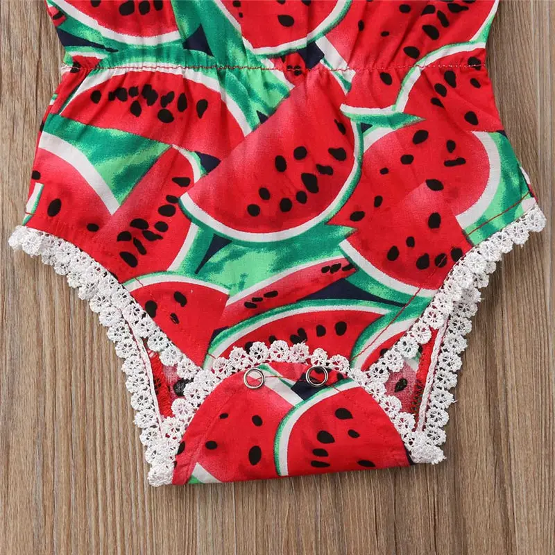 Комплект из 2 предметов боди без рукавов для маленьких девочек с принтом арбуза