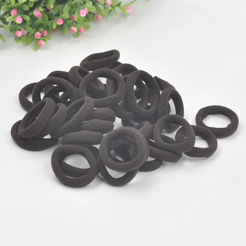 color 3 50 шт., высокая эластичность, 3 см, средней толщины, свернутое полотенце, веревка для волос, Детская конфетная однотонная цветная эластичная резинка, кольцо, конский хвост, держатель - Цвет: color 3