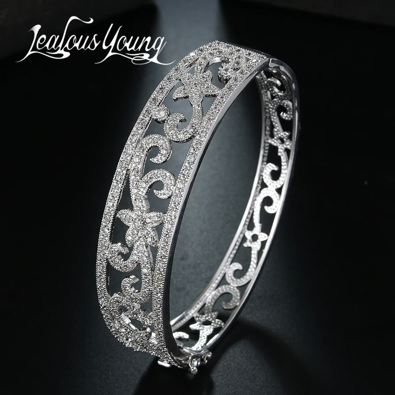 2017 широкий посеребренный цветной браслет и браслеты с инкрустацией из фианита