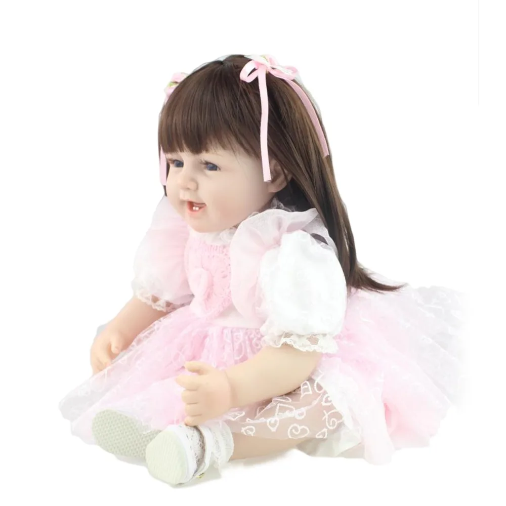 NPK силиконовая кукла Reborn Baby Girl развивающие игрушки 55 см виниловые реалистичные