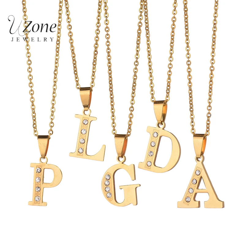 Новые ожерелья с буквами из нержавеющей стали подвеска золотого цвета украшения