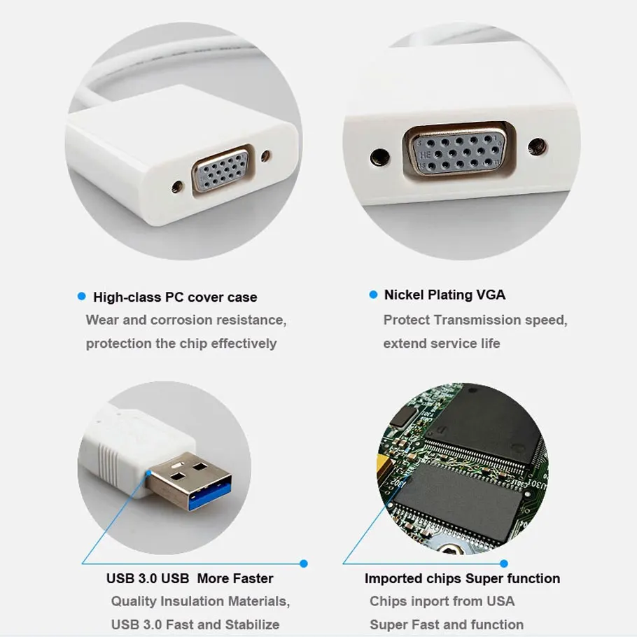 Высококачественный внешний кабель адаптер USB 3 0 на VGA для Win 7/8| |