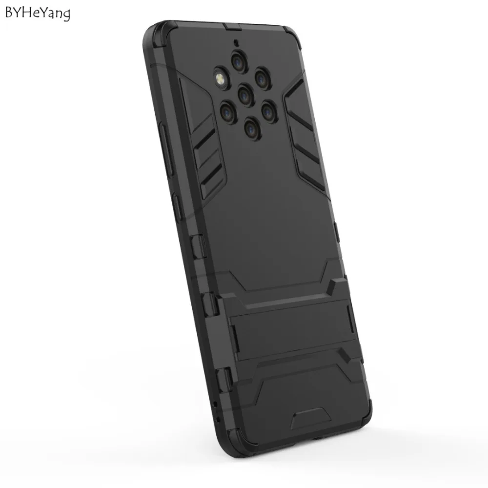 BYHeYang Cases For Nokia 9 PureView Case Rubber Silicon TPU &amp PC Robot Armor Back Covers Skins Shell Pure View cover |
