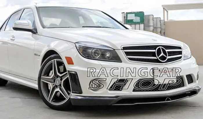 C стиль 3 шт Настоящее углеродное волокно передний спойлер для BENZ W204 C63 AMG