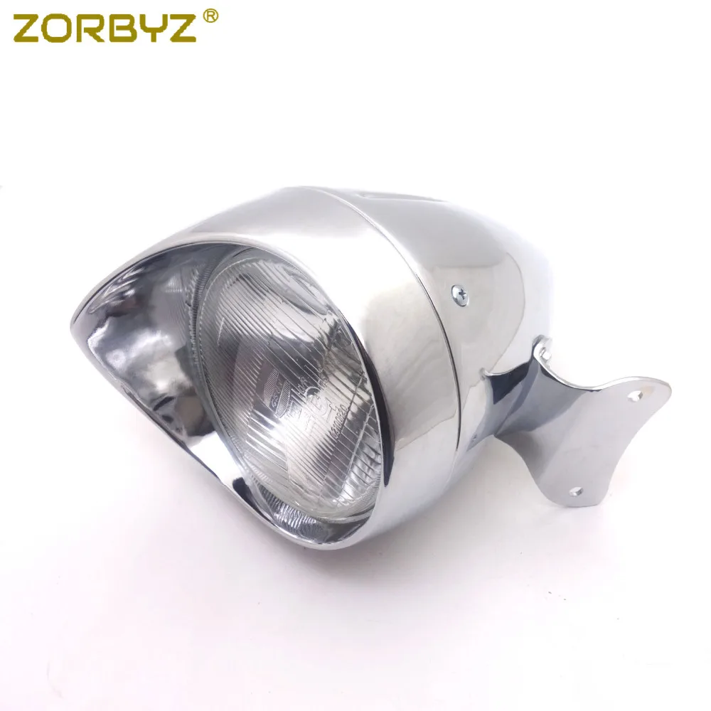 Черная/хромированная металлическая фара ZORBYZ для мотоцикла Honda Magna 750 Shadow 600 1100 VT750