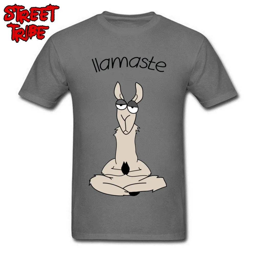 Llamaste Llama футболка Веселая Мужская футболка женская футболка с рисунком Намасте на заказ из хлопка высокого качества белые топы интересные футболки - Цвет: Dark Gray