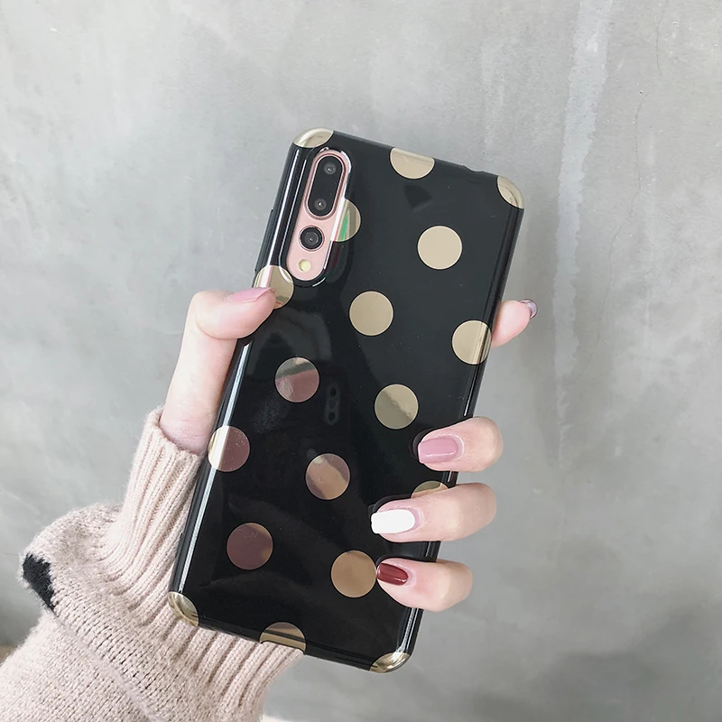 Чехол для телефона с узором в горошек s для huawei P20 P30 Pro, волнистый мягкий глянцевый чехол из ТПУ для huawei Nova 3 3i mate 20 Pro, чехол на заднюю панель s