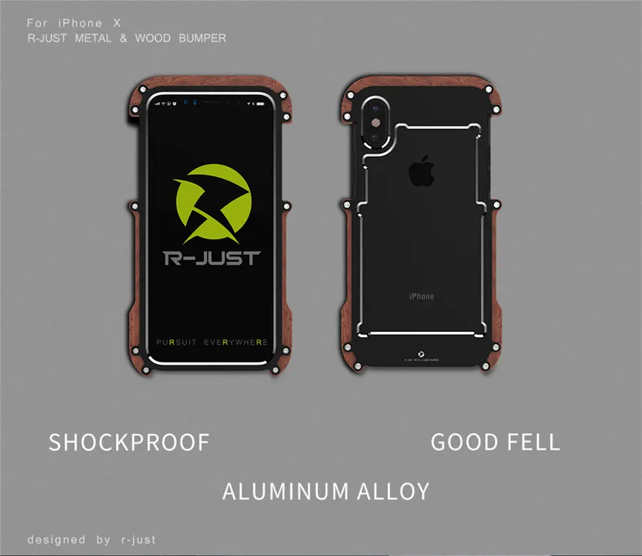 R-просто для Apple iPhone 7 чехол Роскошный Жесткий металлический алюминиевый деревянный защитный бампер чехол для телефона для iPhone X 5 S 6 6S 7 8 Plus чехол