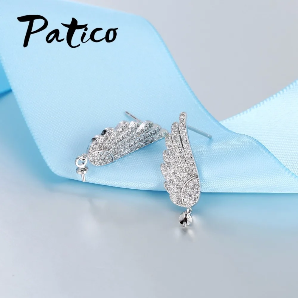 

925 Sterling Silver Earring For Women Stud Earring Wings Design Jewelry Findings For Bride Wedding Earring Brincos
