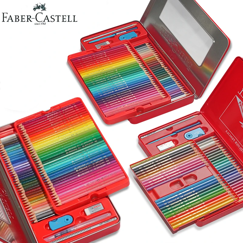 Акварельные карандаши Faber Castell с точилкой и кисточкой набор акварельных