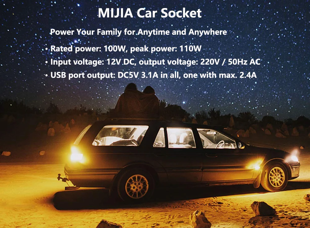Xiaomi Mijia SMARTMI 100 Вт Портативный автомобиля Мощность преобразователь DC 12 В к AC 220 В с 5 В /2.4A Порты usb автомобиля Зарядное устройство Разъем