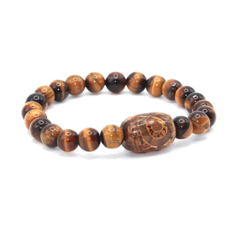 Новое поступление 2017 роскошный браслет с бусинами тигровый глаз ДЗИ для женщин и