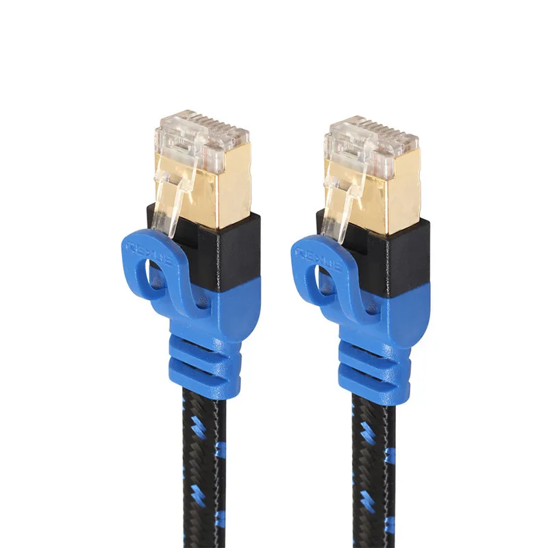 CAT7 10-гигабитный Ethernet плоский Соединительный кабель для модема маршрутизатора