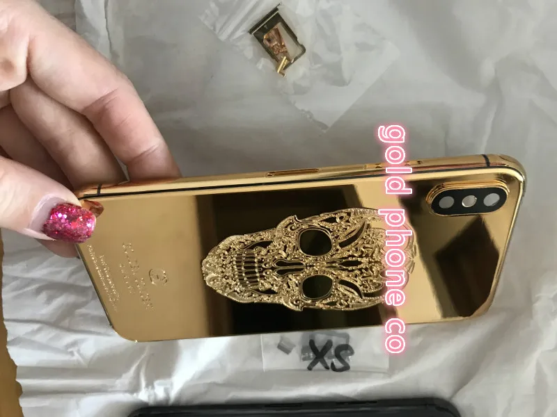 Для iphone X xs max 8mu настоящий позолоченный корпус идеальное качество 24k зеркало золотое шасси задняя дверь для iphone X для iphone