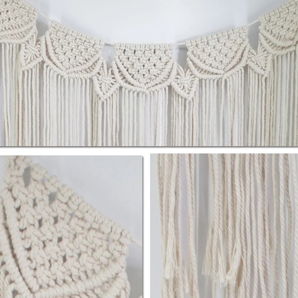 Handmade Wall Hanging Cotton Woven Tapestry Boho Large Wedding Backdrop Decoration for Living Room 85x110cm | Дом и сад