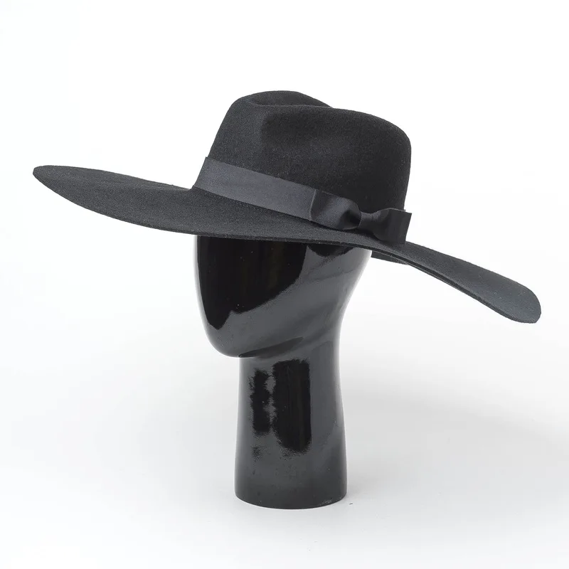 01906-hh8154 британский стиль Зимняя шерстяная сплошная ветровая Шляпа Fedora для мужчин и женщин Панама джазовая, шляпа