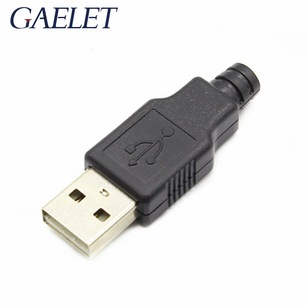 10 шт. Тип A входящий штекер USB 4 Pin разъем с черной Пластик крышка Стандартный