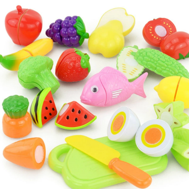 16 шт./компл. пластиковые Кухонные Игрушки для фруктов и овощей детские игрушки