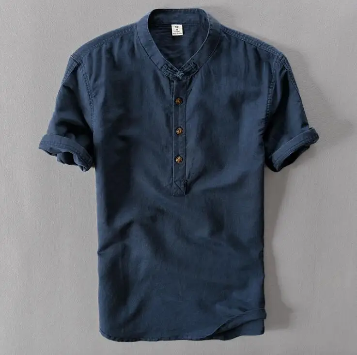 Горячая 2021 новые летние Men'scotton короткая рубашка с рукавами Мужская модная