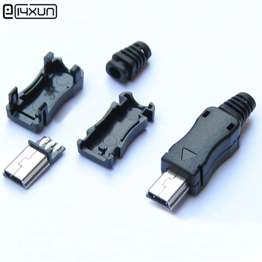 10 шт. DIY OTG мини USB 5Pin сварочный штекер разъем 4 в 1 черные заглушки для передачи