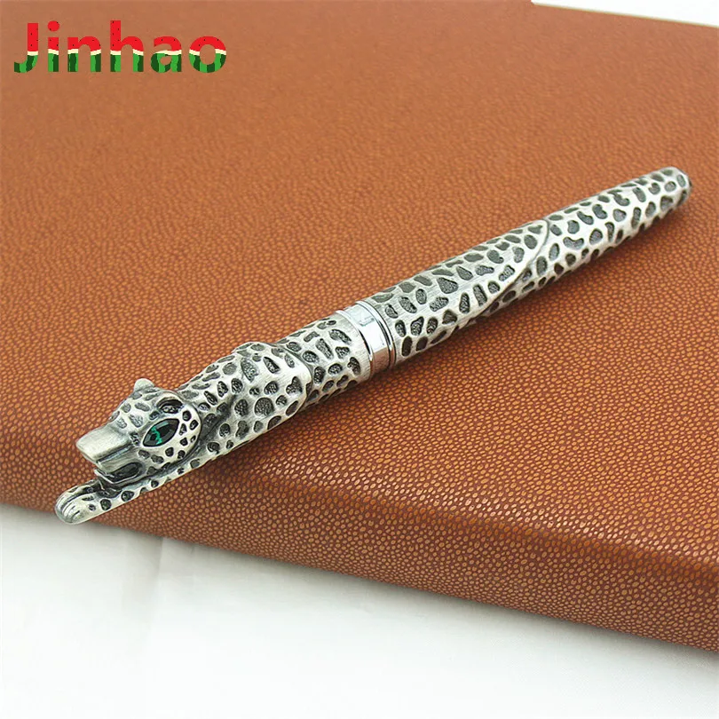 Jinhao новая роскошная авторучка Leopard Cheetah полностью Металлическая чернильная ручка художественные ручки Роскошная коллекция офисная подарочная ручка