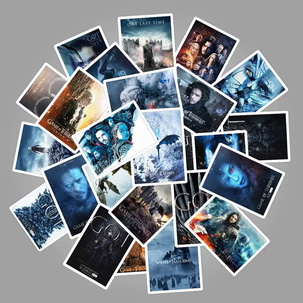25 шт./упак. сезон Game of Thrones Наклейки Скейтборд телефон Чемодан наклейки для ноутбука ПВХ Водонепроницаемый игрушка т